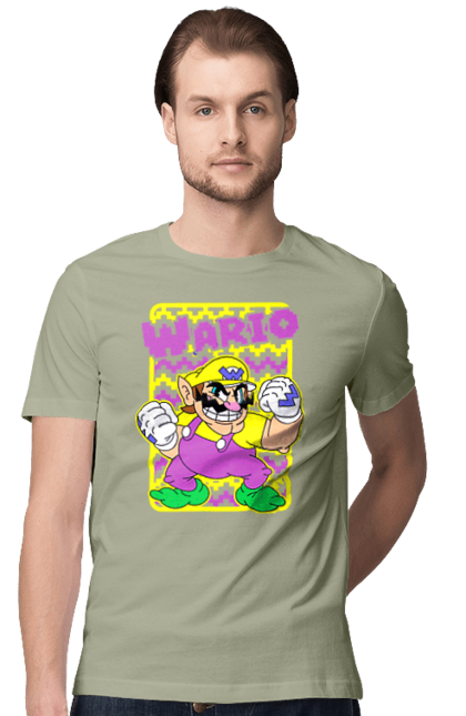 Men's t-shirt with prints The Super Mario Bros. Wario. Character, game, mario, mario bros, nintendo, super mario bros, wario. 2070702