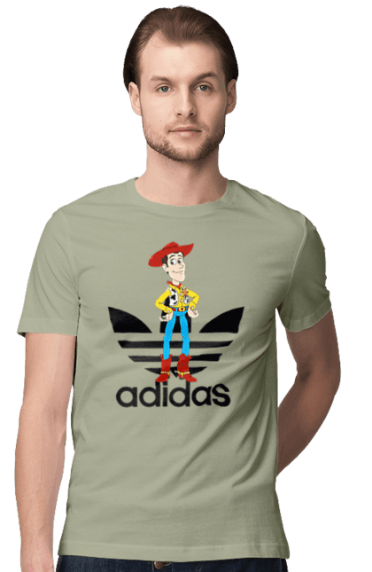 Футболка чоловіча з принтом "Adidas Вуді". Adidas, toy story, woody, адідас, вуді, історія іграшок, мультфільм. 2070702