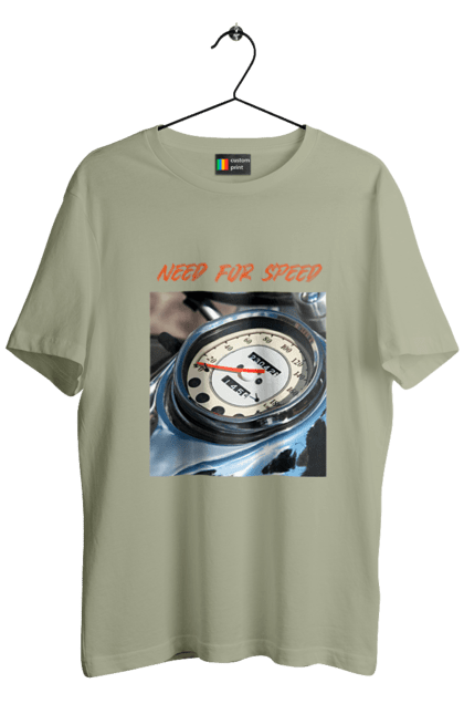 Футболка чоловіча з принтом "Мото 3". Байкер, дорогая, мотоцикл, ретро, скорость, спидометр, стиль жизни. 2070702