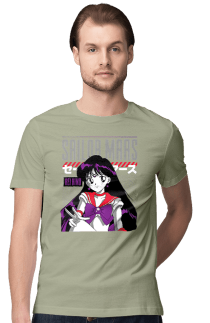 Футболка мужская с принтом Сейлор Мун Марс. Rei hino, sailor moon, аниме, драма, махо-сёдзё, рэй хино, сейлор марс, сейлор мун, сериал. 2070702