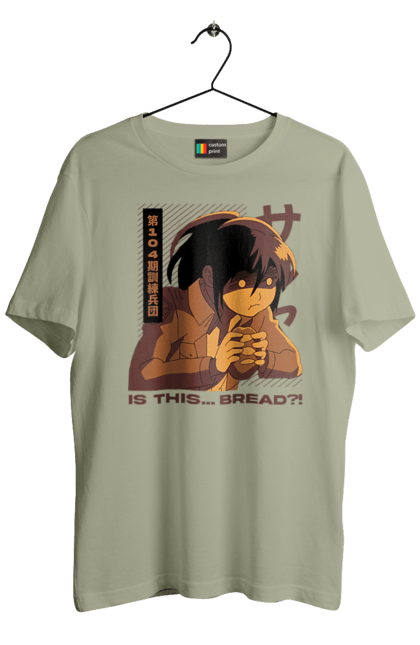 Men's t-shirt with prints Attack on Titan Sasha. Anime, attack on titan, manga, sasha, sasha blouse, shingeki no kyojin, survey corps. 2070702