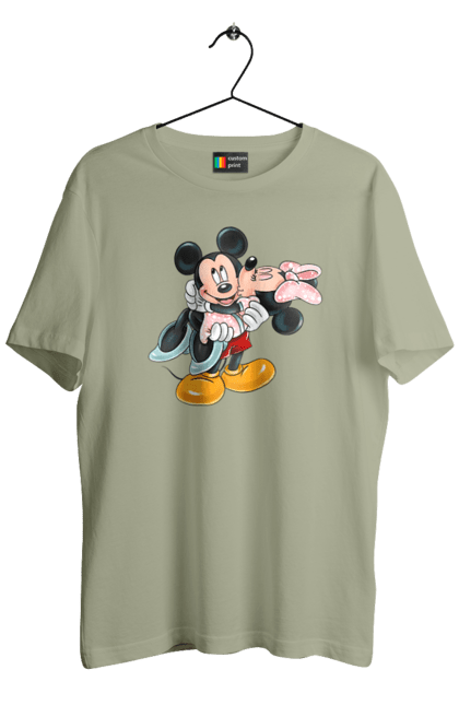 Футболка мужская с принтом Микки Маус и Минни Маус. Mickey mouse, minnie mouse, дисней, микки, микки маус, минни маус, мультфильм. 2070702