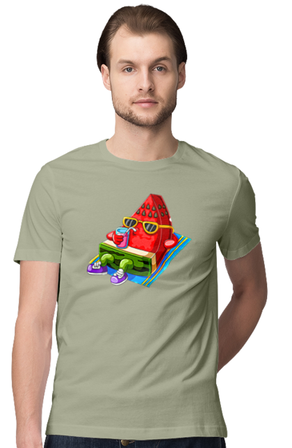 Men`s t-shirt with prints Watermelon Drinks Cocktail. Cocktail, summer, watermelon. 2070702