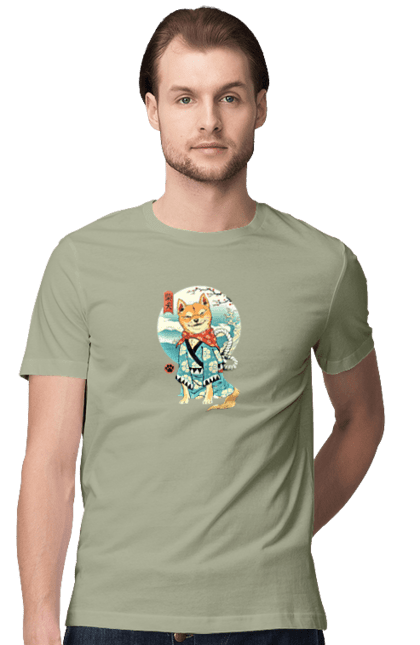 Men's t-shirt with prints Shiba Inu. Dog, dog lover, doggie, japan, shiba, shiba inu. 2070702