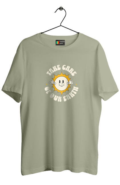 Футболка чоловіча з принтом "Земля". Бережіть землю, земля, любите природу. 2070702