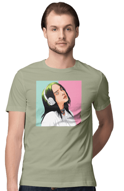 Футболка чоловіча з принтом "Billie Eilish". Активістка, біллі айліш, мизукант, права, співачка, тварини. 2070702