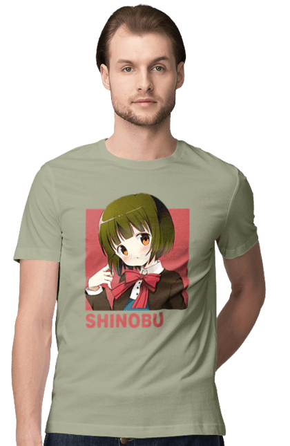 Men's t-shirt with prints Kiniro Mosaic Shinobu Omiya. Anime, gold mosaic, kiniro mosaic, kinmoza, manga, shinobu, shinobu omiya. 2070702