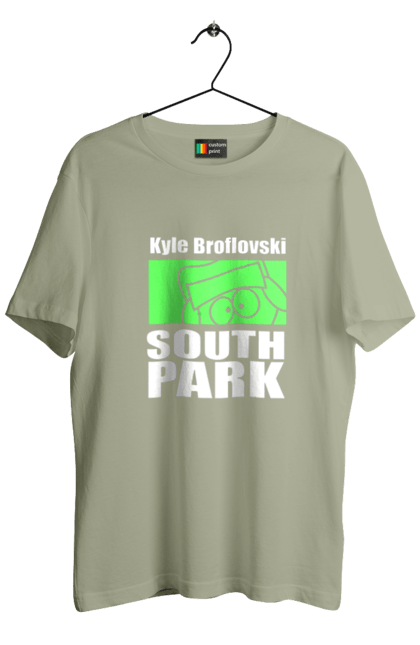 Футболка мужская с принтом Южный Парк Кайл. Kyle, kyle broflovski, south park, кайл, кайл брофловски, мультсериал, южный парк. 2070702