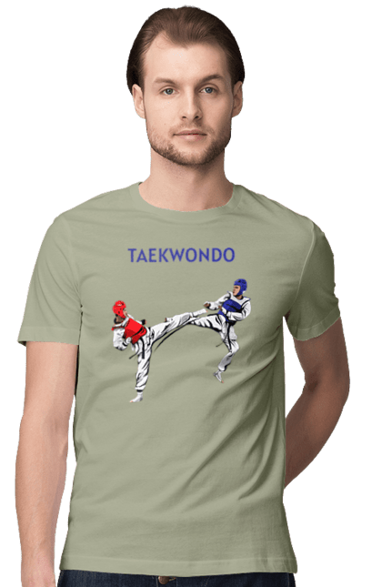 Футболка мужская с принтом Taekwondo training02 [Converted]. Taekwondo, боевое искусство, корея, спорт, таэквондо, тренировка. 2070702