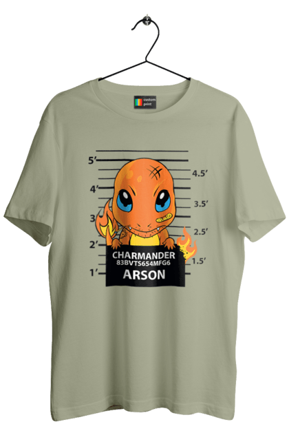 Футболка мужская с принтом Покемон Чармандер. Charmander, nintendo, pokemon, pokémon go, аниме, игры, покемон, чармандер. 2070702