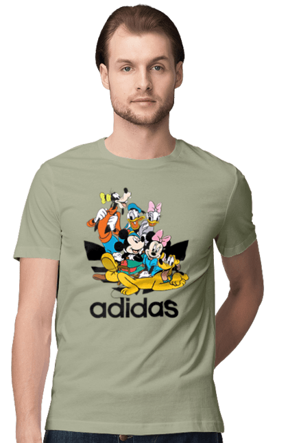 Футболка мужская с принтом Adidas Микки Маус. Adidas, mickey mouse, адидас, дисней, микки, микки маус, мультфильм. 2070702