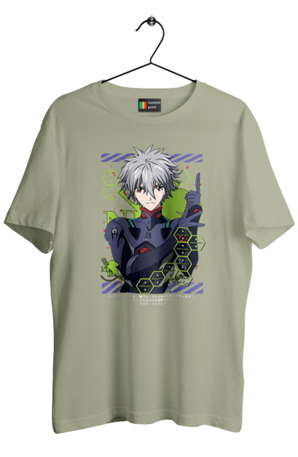 Men's t-shirt with prints Evangelion Kaworu. Anime, evangelion, eve, kaworu, kaworu nagisa, manga, neon genesis evangelion, nerve, tv series. 2070702