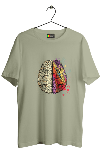 Футболка чоловіча з принтом "Творчість та логіка". Бінарний, біткоїн, біткойн, валюта, гроші, крипто, наука, програміст, программист, творчество, техно, хакер, художник, цветной. 2070702