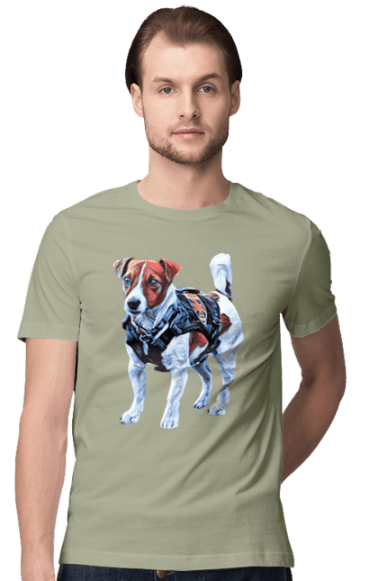 Футболка чоловіча з принтом "Пес Патрон". Зсу, патрон, пес, пес патрон, україна. 2070702