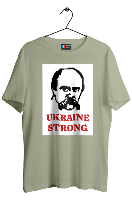 Футболка чоловіча з принтом "Тарас Шевченко". Бавовна, бавовнятко, війна, герб, доброго вечора, зсу, прапор україни, русский военный корабль, тарас шевченко, україна. 2070702