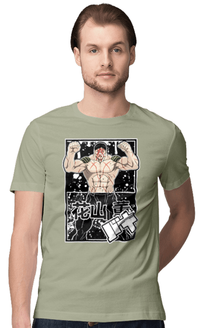 Футболка мужская с принтом Боец Баки Ханаяма Каору. Anime, baki, baki the grappler, kaoru hanayama, manga, аниме, боец баки, манга, ханаяма, ханаяма каору. 2070702