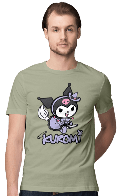 Men's t-shirt with prints Hello Kitty Kuromi. Anime, character, hello kitty, kuromi, my melody, sanrio. 2070702