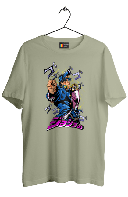 Men's t-shirt with prints JOJO Jotaro. Anime, jojo, jojo`s bizarre adventure, jojo’s bizarre adventure, jotaro, jotaro kujo, manga. 2070702