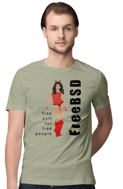 Футболка чоловіча з принтом "Freebsd Для Вільних". Bsd, freebsd, unix, адміністратор, айті, айтішник, безкоштовна, безкоштовно, бестія, вільна, демон, демонесса, дівчина, для дорослих, доступність, еротика, еротична, жінка, незалежність, операційна система, ос, програміст, програмне забезпечення, свобода, сисадмін, система, системний адміністратор, софт, текст, червоний, чорний. 2070702