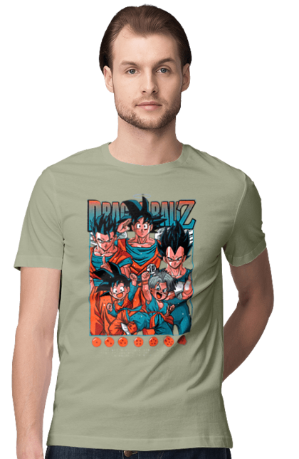 Футболка мужская с принтом Жемчуг дракона. Anime, dragon ball, goku, manga, vegeta, аниме, вегета, гоку, жемчуг дракона, манга. 2070702