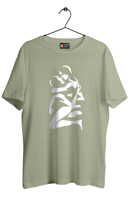 Футболка чоловіча з принтом "Білі Тіла". Жінка, контур, тіла, чоловік. 2070702