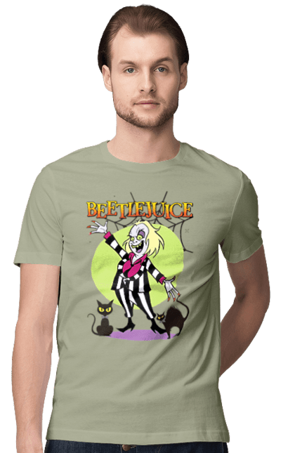 Men's t-shirt with prints Beetlejuice. Beetlejuice, comedy, ghost, horror, movie, tim burton, warner bros. 2070702