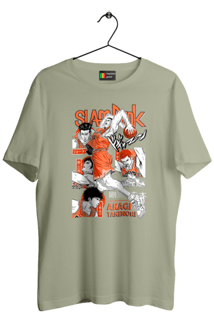 Men's t-shirt with prints Slam Dunk Takenori Akagi. Anime, basketball, comedy, manga, school, shonen, slam dunk, sports anime, takenori akagi. 2070702