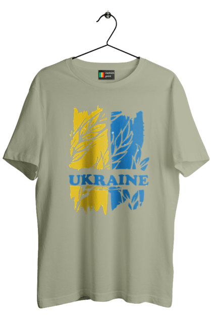 Футболка чоловіча з принтом "Україна колоски пшениці". Колоски пшениці, символ україни, україна, україна колоски пшениці, українська символіка. 2070702