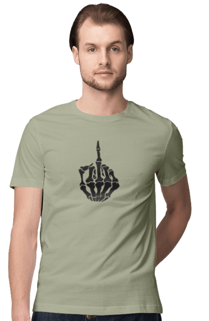 Футболка чоловіча з принтом "Fuck". Fuck, жест, палец, средний, фак. 2070702