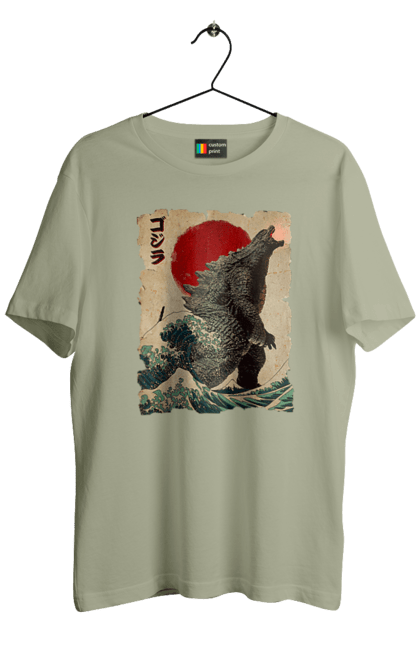 Men's t-shirt with prints Godzilla. Dinosaur, godzilla, japan, kaiju, movie, mutant. 2070702