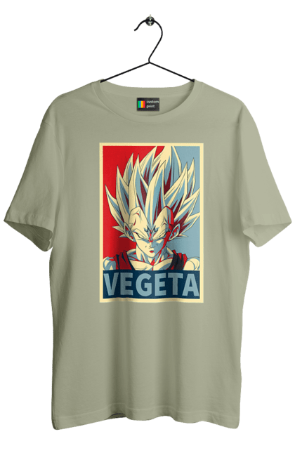 Men's t-shirt with prints Dragon Ball Vegeta. Anime, dragon ball, goku, manga, tv series, vegeta. 2070702