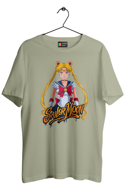 Men's t-shirt with prints Sailor Moon. Anime, drama, magical girl, sailor moon, tv series, usagi tsukino. 2070702