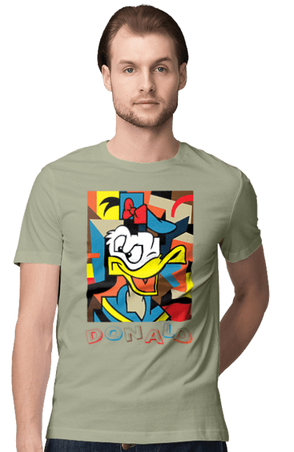 Футболка мужская с принтом Дональд Дак. Donald duck, абстракция, дональд дак, мультсериал, мультфильм, рисунок. 2070702