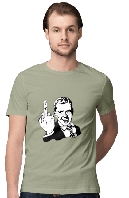 Men`s t-shirt with prints Fuck. Faculty, finger, fuck, hand. 2070702