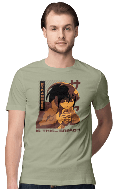 Men's t-shirt with prints Attack on Titan Sasha. Anime, attack on titan, manga, sasha, sasha blouse, shingeki no kyojin, survey corps. 2070702