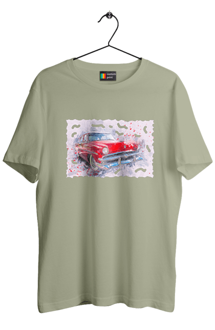 Men`s t-shirt with prints Car gas. Car, car gas, gas, road, victory, wheel. 2070702