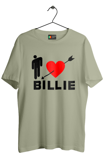 Футболка чоловіча з принтом "Біллі Айліш". Біллі айліш, логотип біллі айліш, принт біллі айліш, співачка біллі айліш. 2070702
