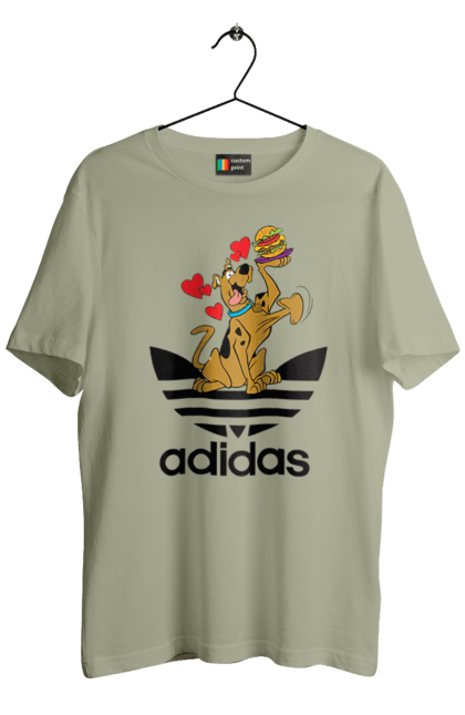 Футболка чоловіча з принтом "Adidas Скубі Ду". Adidas, scooby doo, scooby-doo, адідас, мультсеріал, серіал, скубі ду, скубі-ду, собака. 2070702