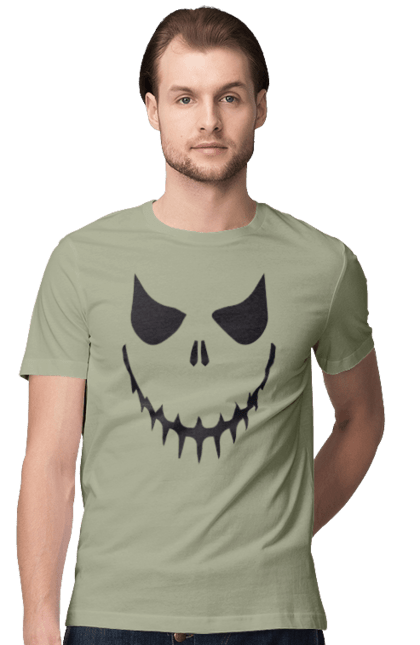 Men's t-shirt with prints Halloween pumpkin face. Costume, halloween, holiday, october, october 31, pumpkin, scary, sweets, trick or treat. 2070702