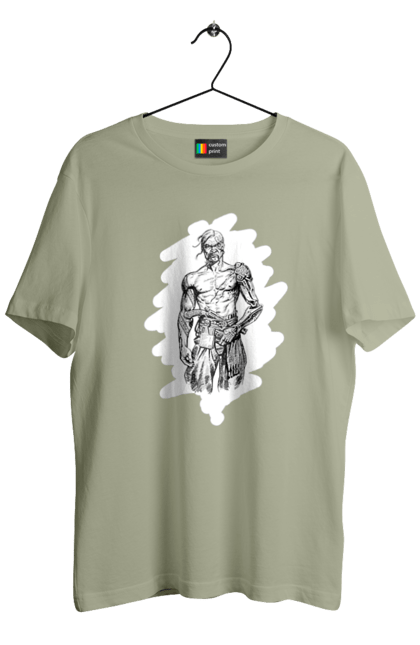 Футболка чоловіча з принтом "Кіборги україни". Вуса, зброя, кіборг, козак, патріот, пістолет, українець, чуб. 2070702