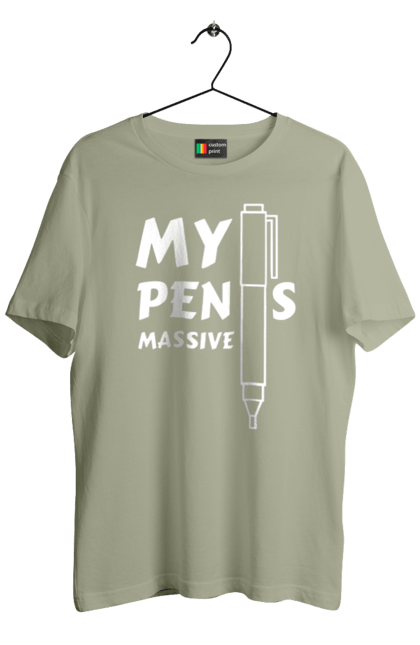 Футболка чоловіча з принтом "Моя ручка величезна". Гумор, мем, моя ручка величезна, прикол, прикольна, смішна. 2070702