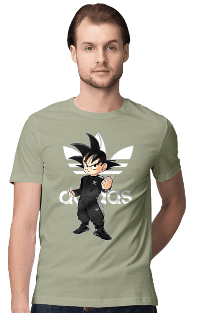 Футболка мужская с принтом Adidas Сон Гоку. Adidas, anime, dragon ball, manga, son goku, адидас, аниме, гоку, жемчуг дракона, сон гоку. 2070702