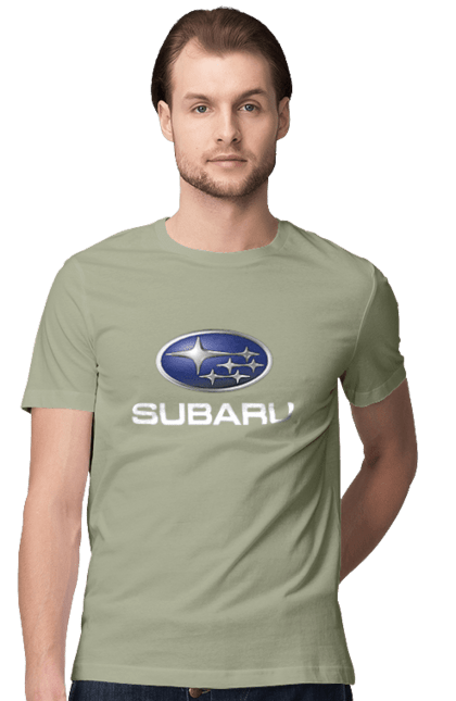 Men`s t-shirt with prints Subaru 2 Wh. Auto, logotype, subaru. 2070702