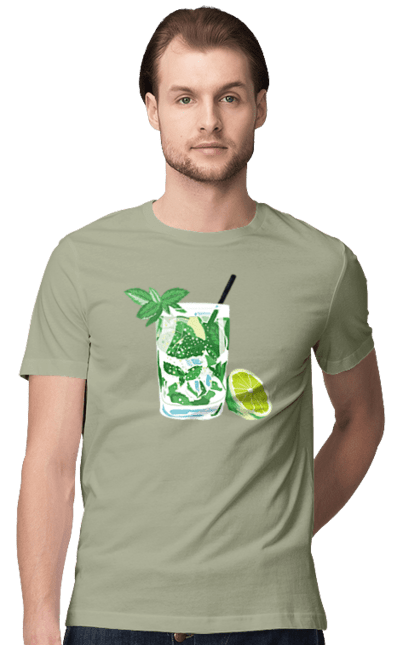 Men`s t-shirt with prints Mojito And Lemon Drink. Drink, lemon, mojito. 2070702