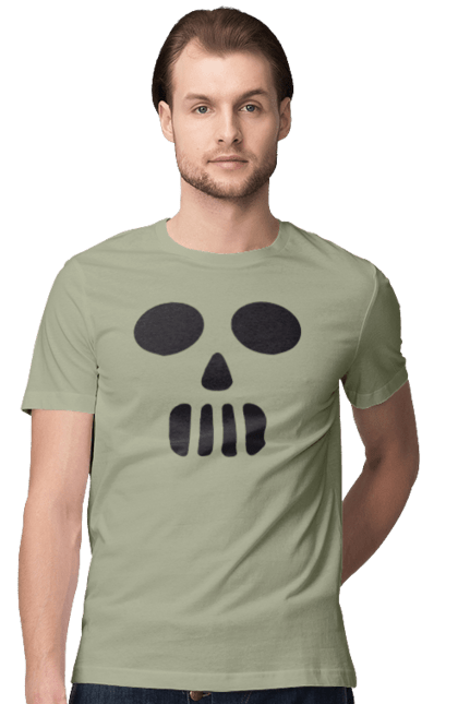 Men's t-shirt with prints Halloween pumpkin face. Costume, halloween, holiday, october, october 31, pumpkin, scary, sweets, trick or treat. 2070702