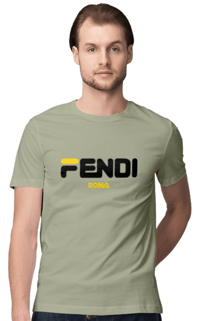 Футболка чоловіча з принтом "Fendi". Fendi, lvmh, бренд, будинок моди, італія, люкс, мода, одяг, сумка, фенді. 2070702