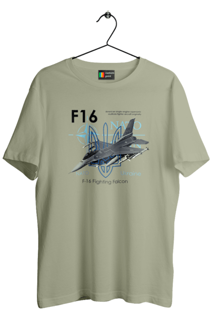 Футболка чоловіча з принтом "F16". F16, nasams, zuzana, гаубиця, два герби, залужний, сюзанна. 2070702