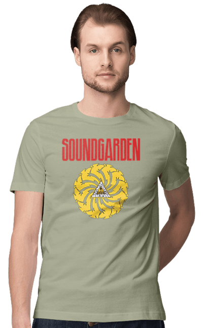 Футболка чоловіча з принтом "Soundgarden". Sound garden, soundgarden, альтернативний рок, гранж, група, метал, музика, рок, хард рок. 2070702