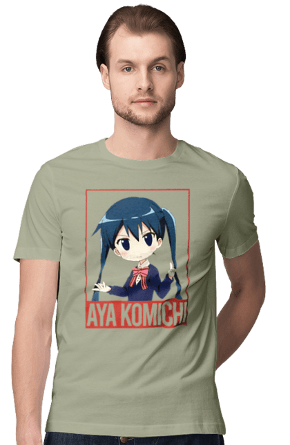 Футболка чоловіча з принтом "Золота мозаїка Ая Коміті". Anime, aya komichi, kiniro mosaic, kinmoza, manga, аніме, ая коміті, золота мозаїка, коміті, манга. 2070702