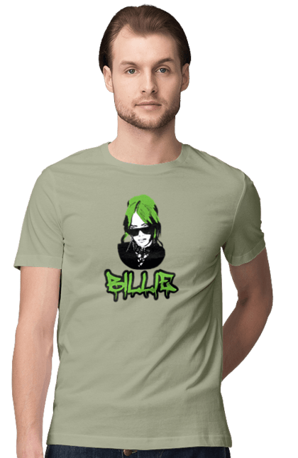 Футболка чоловіча з принтом "Billie Eilish". Активістка, біллі айліш, мизукант, права, співачка, тварини. 2070702